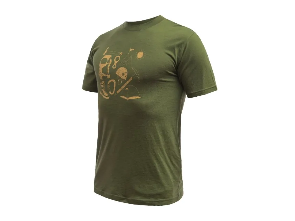 Sleva SENSOR MERINO ACTIVE HIKING pánské triko kr.rukáv safari green