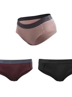 Oblíbený SENSOR MERINO AIR 3-PACK dámské kalhotky černá/dusty pink/port red