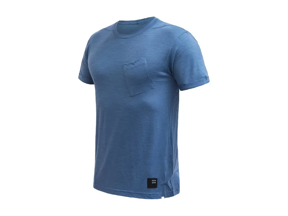 Akce SENSOR MERINO AIR traveller pánské triko kr.rukáv riviera blue