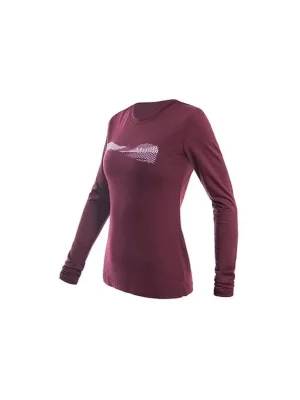 Značkový SENSOR MERINO AIR HILLS dámské triko dl.rukáv port red