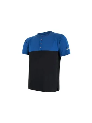 SENSOR MERINO AIR PT pánské triko kr.rukáv s knoflíky modrá/černá Přímo Od Výrobce