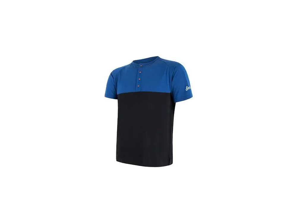 SENSOR MERINO AIR PT pánské triko kr.rukáv s knoflíky modrá/černá Přímo Od Výrobce