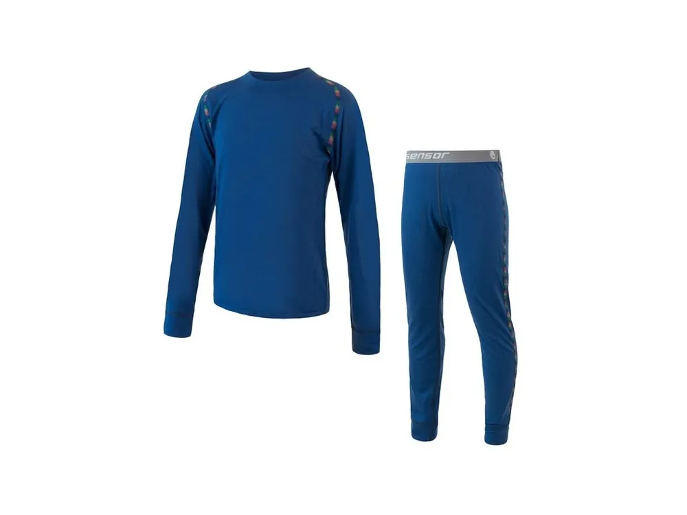 SENSOR MERINO AIR SET dětský triko dl.rukáv + spodky tm.modr Vysoce Kvalitní