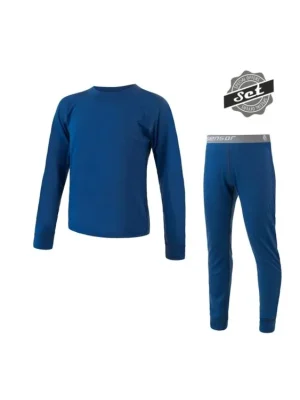 SENSOR MERINO AIR SET dětský triko dl.rukáv + spodky tm.modrá Levný