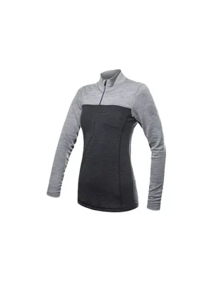 Bezpečná Platba SENSOR MERINO BOLD dámské triko dl.rukáv zip anthracite/cool gray