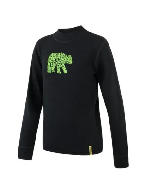 Nejprodávanější SENSOR MERINO DF BEAR dětské triko dl.rukáv černá -100