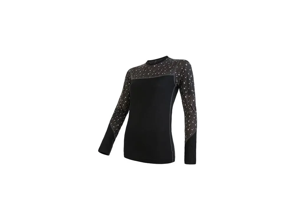 Nízká Cena SENSOR MERINO IMPRESS dámské triko dl.rukáv černá/pattern