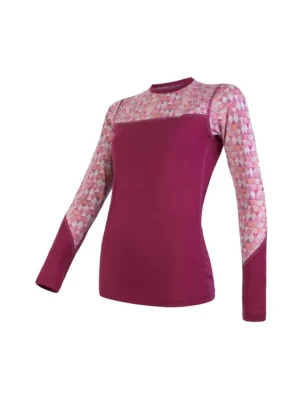 Výprodej SENSOR MERINO IMPRESS dámské triko dl.rukáv lilla/pattern