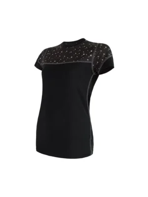 SENSOR MERINO IMPRESS dámské triko kr.rukáv černá/pattern Sezónní Sleva