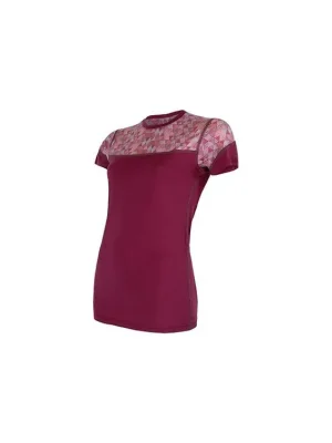 Akce SENSOR MERINO IMPRESS dámské triko kr.rukáv lilla/pattern