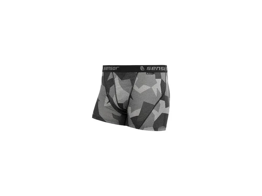 Tovární Cena SENSOR MERINO IMPRESS pánské trenky černá/camo