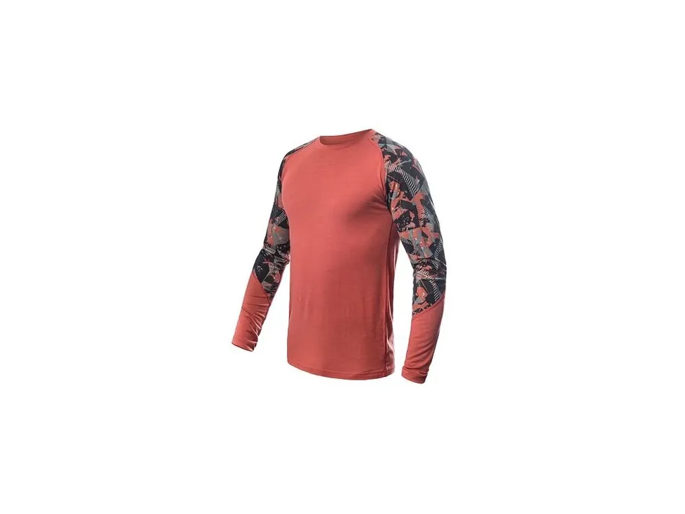 Akce SENSOR MERINO IMPRESS pánské triko dl.rukáv terracotta/rush