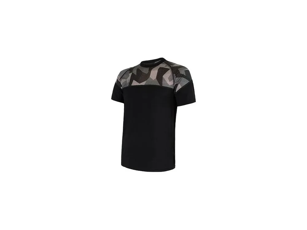 Cenová Bomba SENSOR MERINO IMPRESS pánské triko kr.rukáv černá/camo