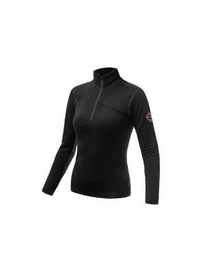 SENSOR MERINO UPPER dámská mikina krátký zip černá Autentický