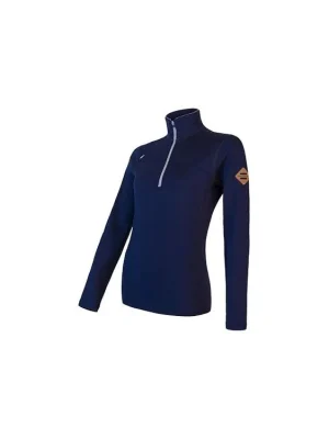 SENSOR MERINO UPPER dámská mikina krátký zip deep blue Cenová Bomba