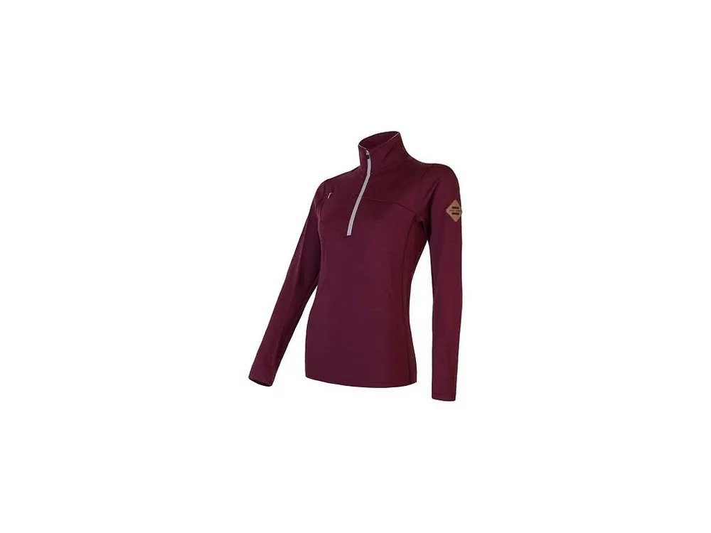 Kup Teď SENSOR MERINO UPPER dámská mikina krátký zip port red