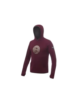 SENSOR MERINO UPPER HELI pánská mikina klokanka port red Tovární Cena