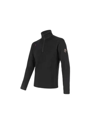Omezená Nabídka SENSOR MERINO UPPER pánská mikina krátký zip černá