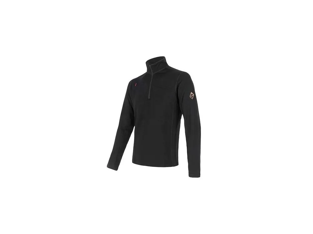 Omezená Nabídka SENSOR MERINO UPPER pánská mikina krátký zip černá