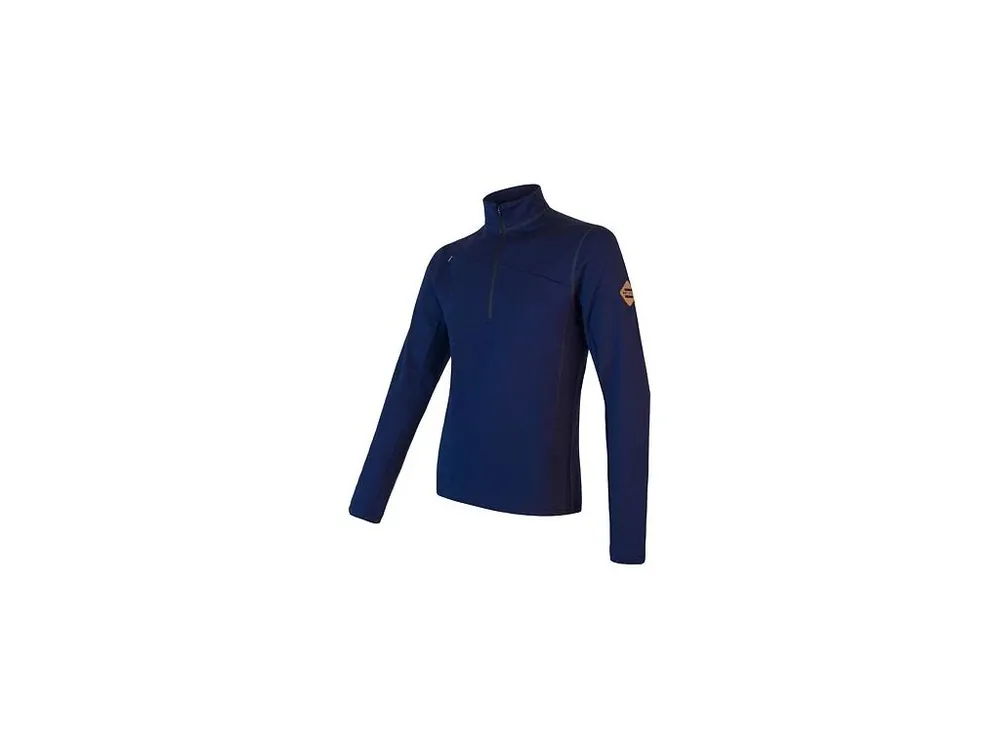 Víkendová Akce SENSOR MERINO UPPER pánská mikina krátký zip deep blue