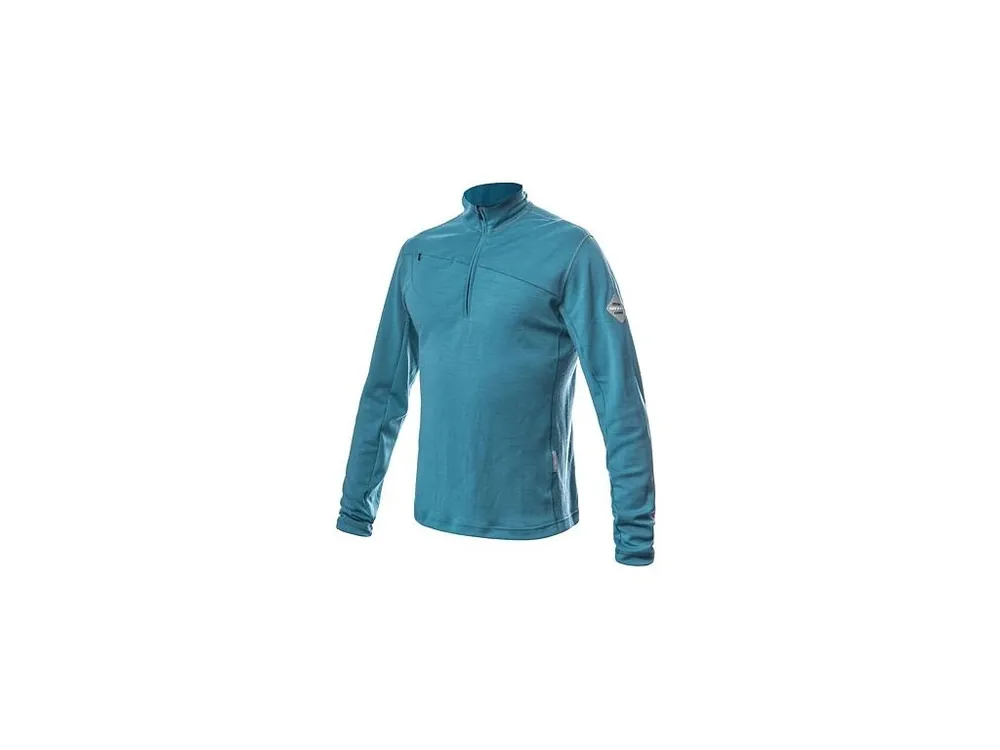 Originální SENSOR MERINO UPPER pánská mikina krátký zip mint blue