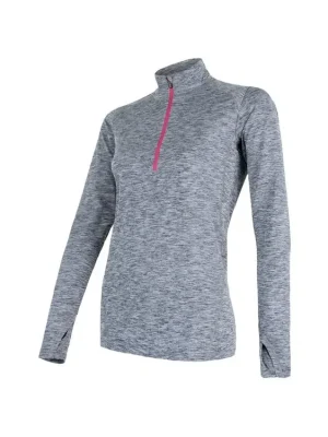 Sleva SENSOR MOTION dámské triko dl.rukáv zip šedá -S