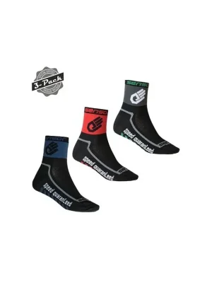Hit Sezóny SENSOR PONOŽKY 3-PACK RACE LITE HAND černá, červená, tm.modrá