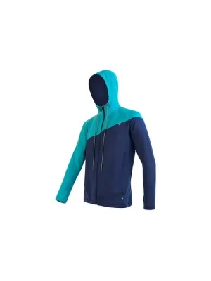 Bezpečná Platba SENSOR TECNOSTRETCH pánská mikina celozip s kapucí deep blue/pagoda blue