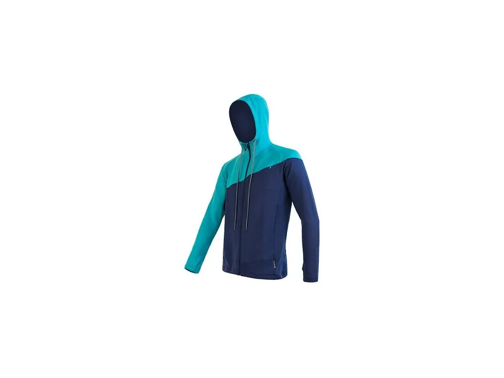 Bezpečná Platba SENSOR TECNOSTRETCH pánská mikina celozip s kapucí deep blue/pagoda blue