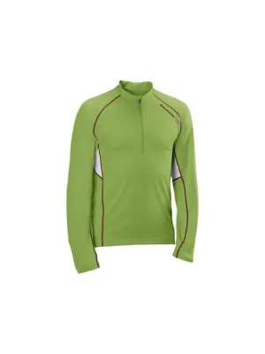 Autentický triko Salomon Trail Runner LS Zip M green -