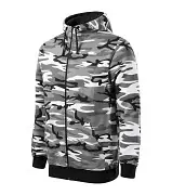 Pánská mikina MALFINI Camo Zipper - camouflage gray - vel. S Víkendová Akce