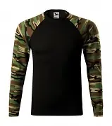 Novinka Pánské triko MALFINI Camouflage LS 166 - brown - vel. XS