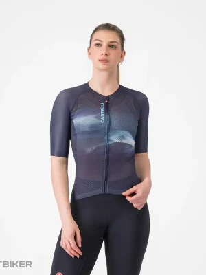 Castelli CLIMBER‘S A/CW dámský dres, belgická modrá/neonový kobalt/stříbrná Značkový