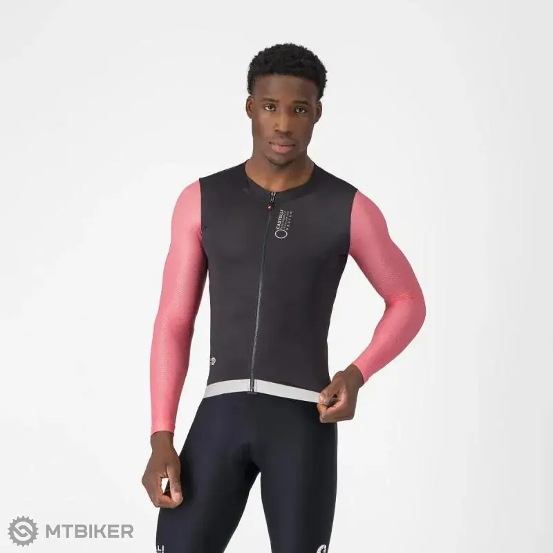 Castelli CORRETTO LS dres, černá/Giro růžová/stříbrná měsíční Přímo Od Výrobce