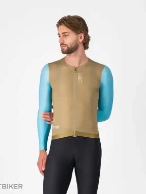 Castelli CORRETTO LS dres, jilmové dřevo/neonový kobalt Zlevněný