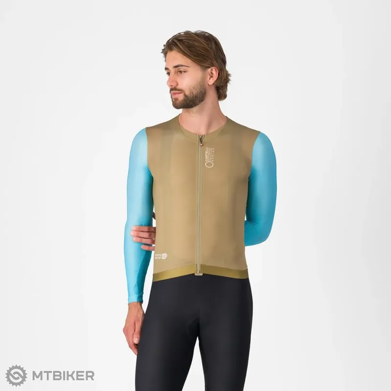 Castelli CORRETTO LS dres, jilmové dřevo/neonový kobalt Zlevněný