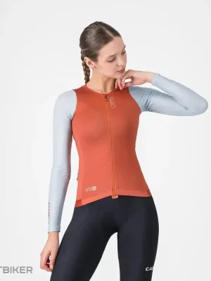 Novinka Castelli CORRETTO W LONG dámský dres, papriková/zimní modrá