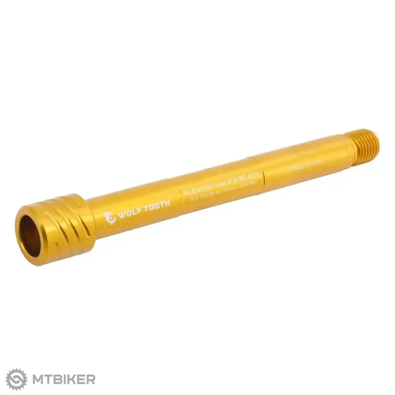 Wolf Tooth Floating Axle přední osa pro FOX vidlice, zlatá Expresní Doručení