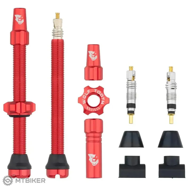 Wolf Tooth bezdušové ventily, galuskový 60 mm, červená Vrácení Zdarma