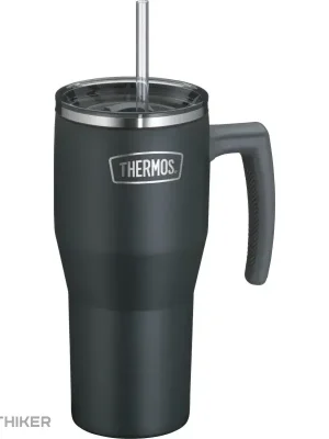 Pouze Dnes Thermos Refreshing termohrnek s madlem a brčkem, 0.85 l, matná černá