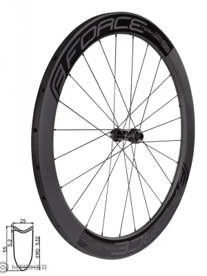 Akční Cena FORCE Team SP Carbon Disc 55 28" přední kolo, 12x100 mm, CenterLock, galuskové
