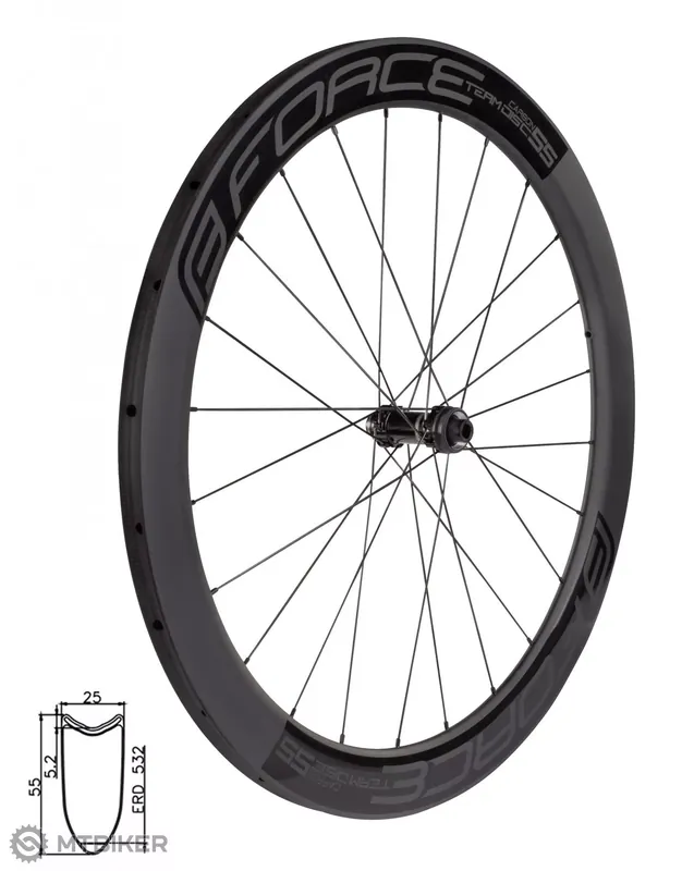 Akční Cena FORCE Team SP Carbon Disc 55 28" přední kolo, 12x100 mm, CenterLock, galuskové