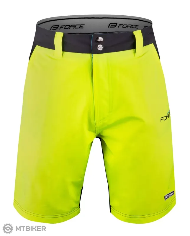 Akce FORCE Blade MTB kraťasy s vložkou, černé/fluo