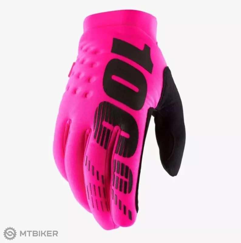 100% Brisker dámské rukavice, neon pink/black Speciální Cena