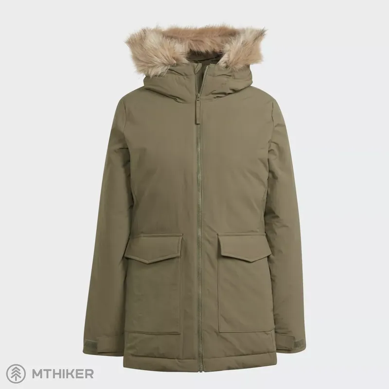 adidas HO FUR dámská bunda, olivová ztráta Pouze Dnes