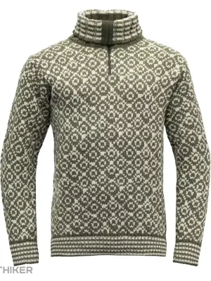 Akce Devold SVALBARD WOOL svetr, olive/offwhite