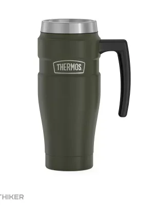 Tovární Cena Thermos Style termohrnek s držadlem, 470 ml, vojenská zelená