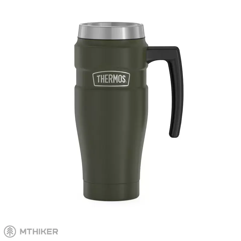 Tovární Cena Thermos Style termohrnek s držadlem, 470 ml, vojenská zelená