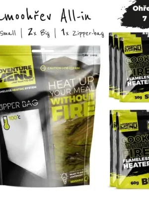 Adventure menu Samoohřevný SET 3x30g + 2x60g + Zipper bag Sezónní Sleva