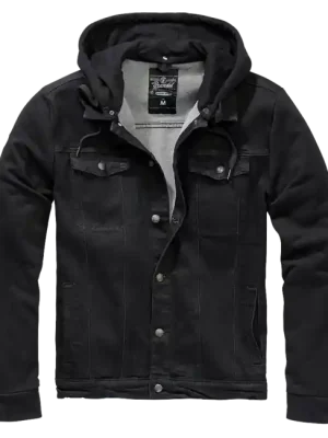 Brandit Cradock denim bunda s kapucí, černá Přímo Od Výrobce